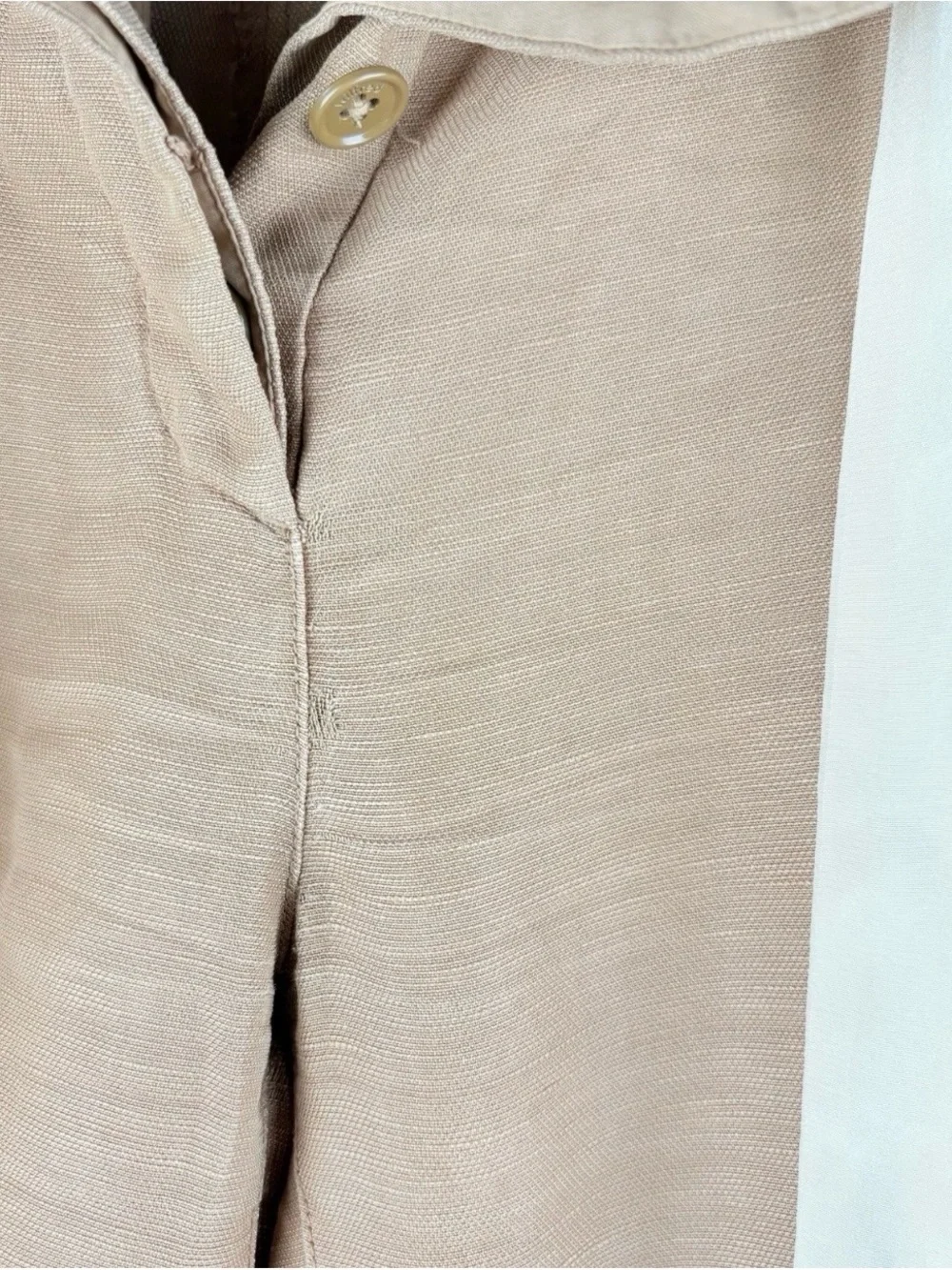 Aritzia Wilfred Allant Linen Blend Tan Crop Pants Chic Boho Business Size 2